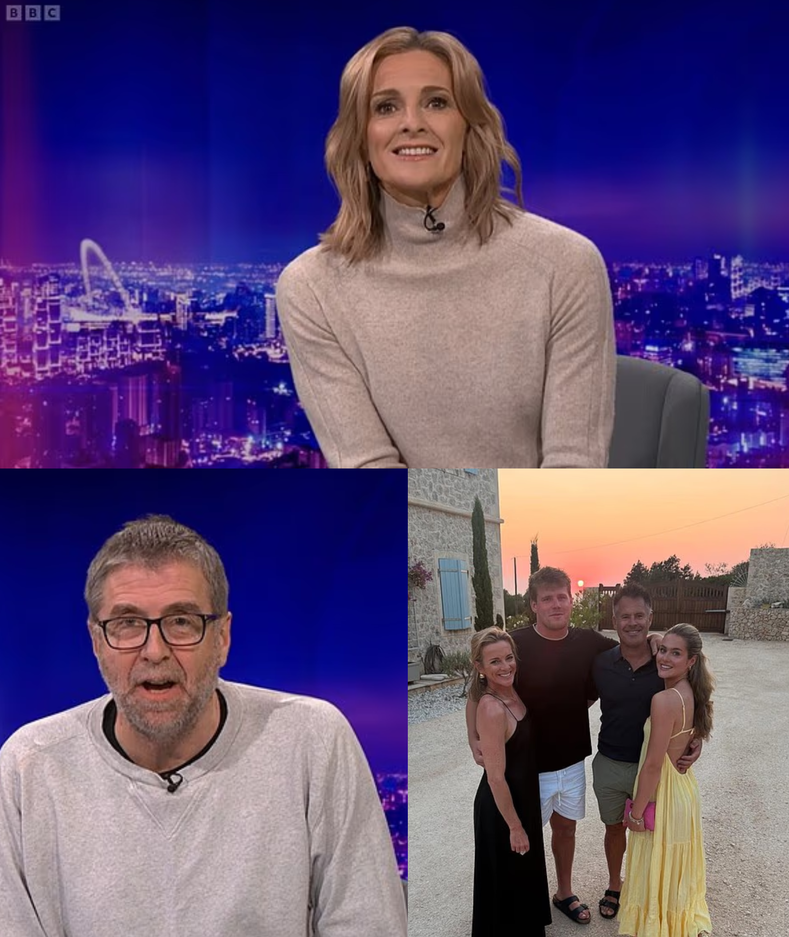 The whole nation is in shock: Match Of The Day host Gabby Logan leaves mid-show due to a ‘family emergency’ as Mark Chapman rushes from his radio show to take overc