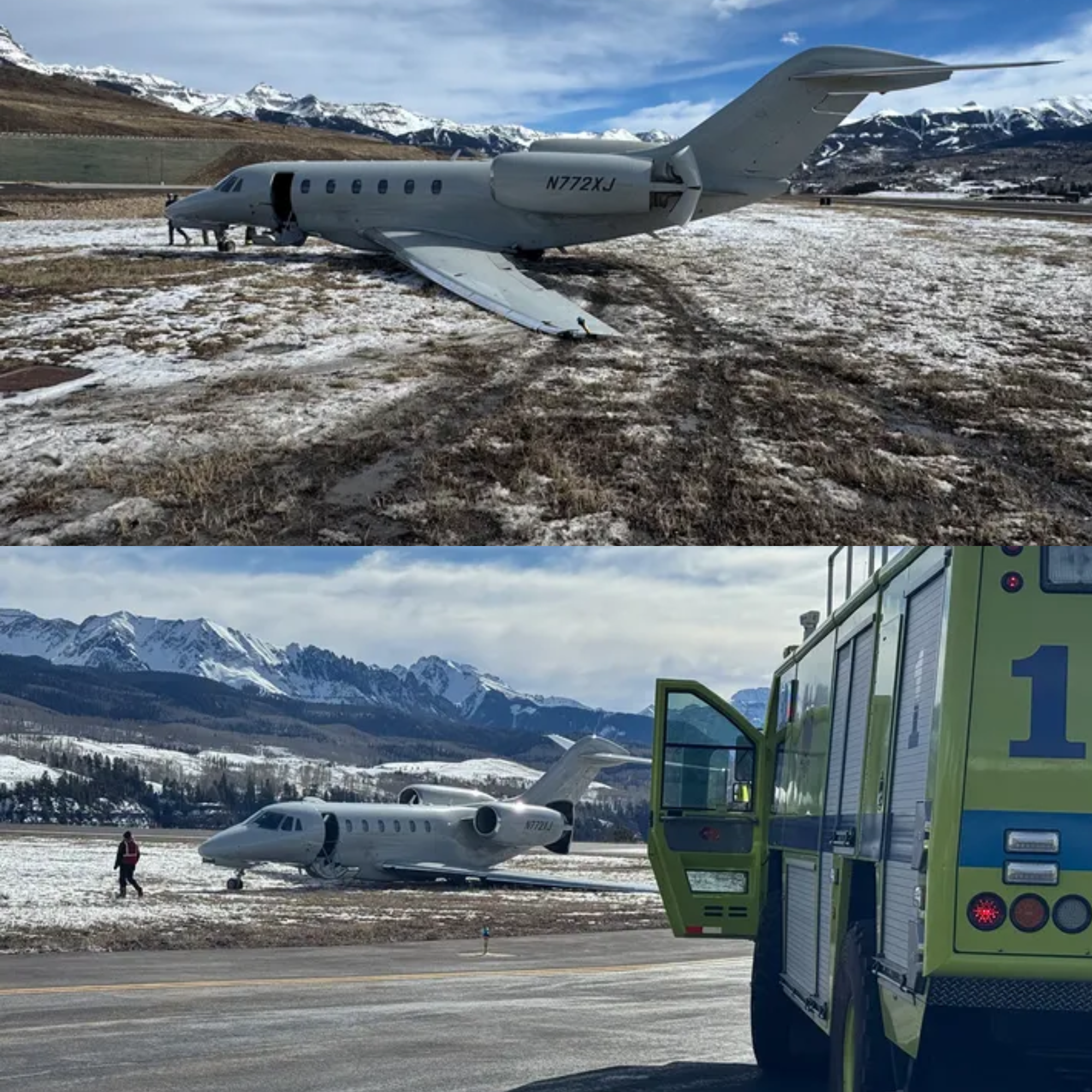 HOTTEST RIGHT NOW: A private jet slid 300 yards off the runway in Colorado, suffering severe damage due to strong crosswinds — were the passengers on board injured?