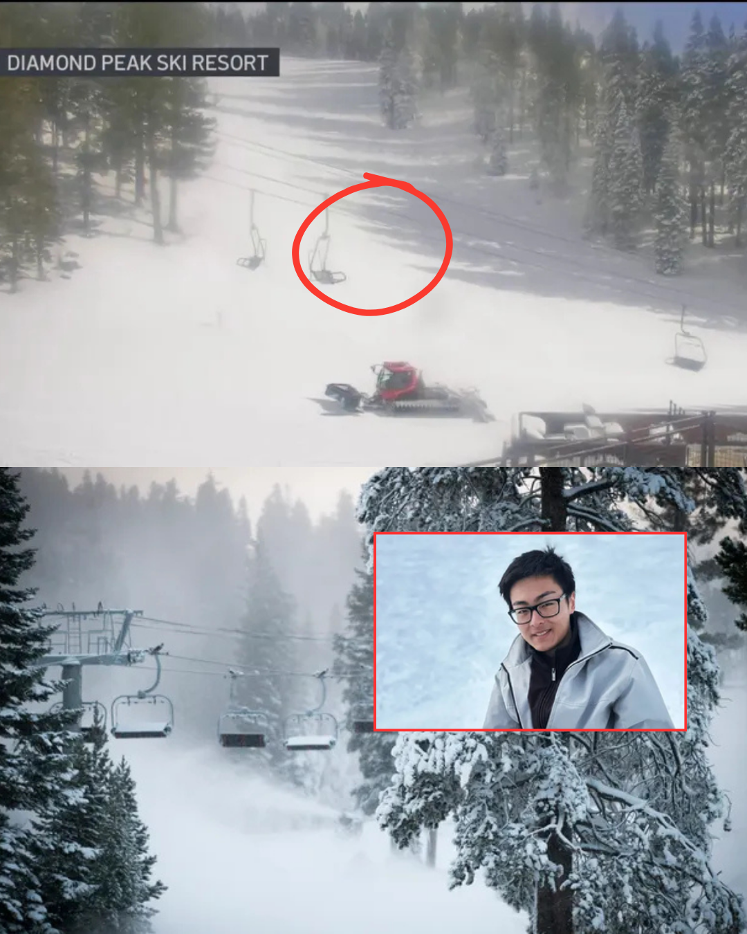 An avalanche that killed two men in Tahoe was caught on ski resort security cameras, with the entire incident unfolding in only 1 minute 30 seconds