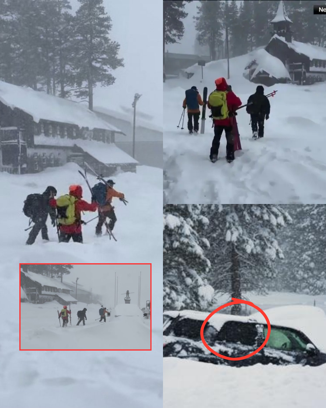 A nearby camera recorded the final moments before nine people went missing in the California blizzard, a tearful video