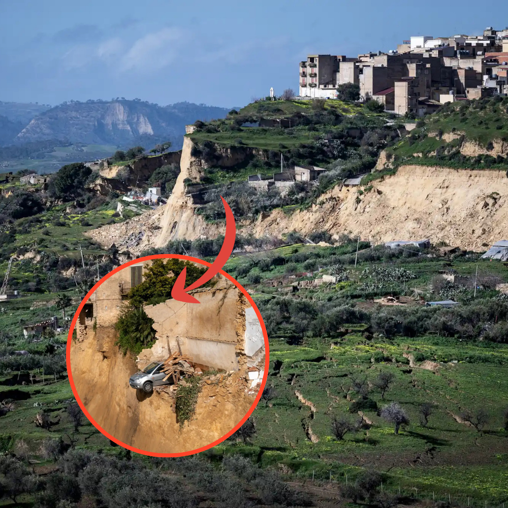 Horrifying video shows Italian town perched precariously on a cliff after massive landslide: WATCH NOW..