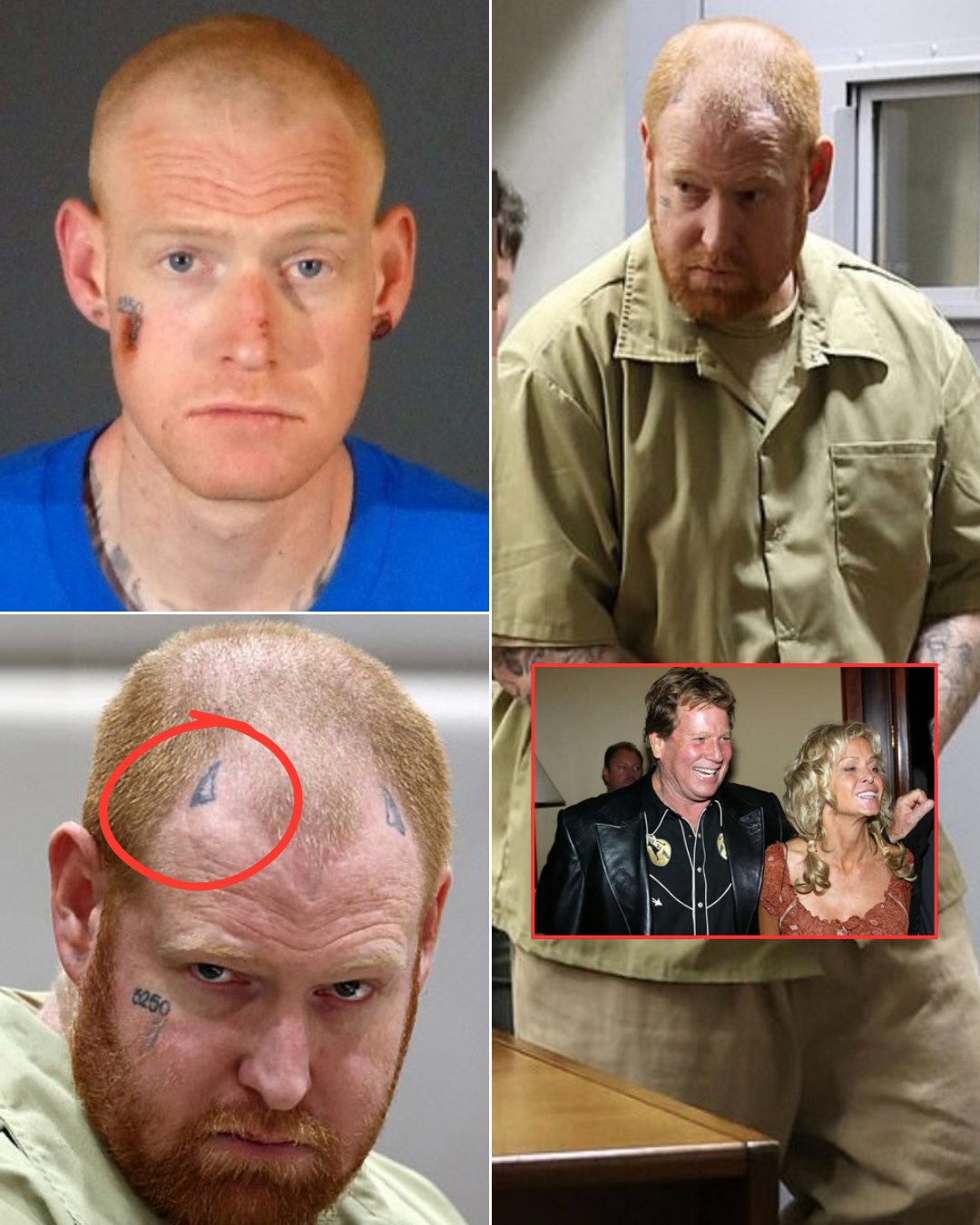 Farrah Fawcett’s son drew attention in court after a shocking tattoo on his forehead was revealed during proceedings over an alleged murd3r plot