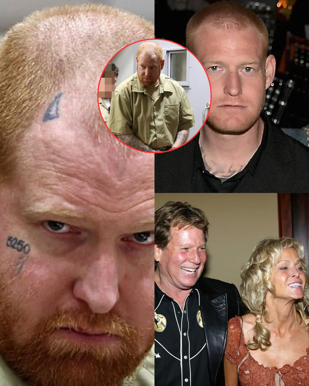 UNSETTLING SIGHT: During his court appearance for attempted murder accusations, Farrah Fawcett’s son was seen with a d!sturbing tattoo on his f0rehead
