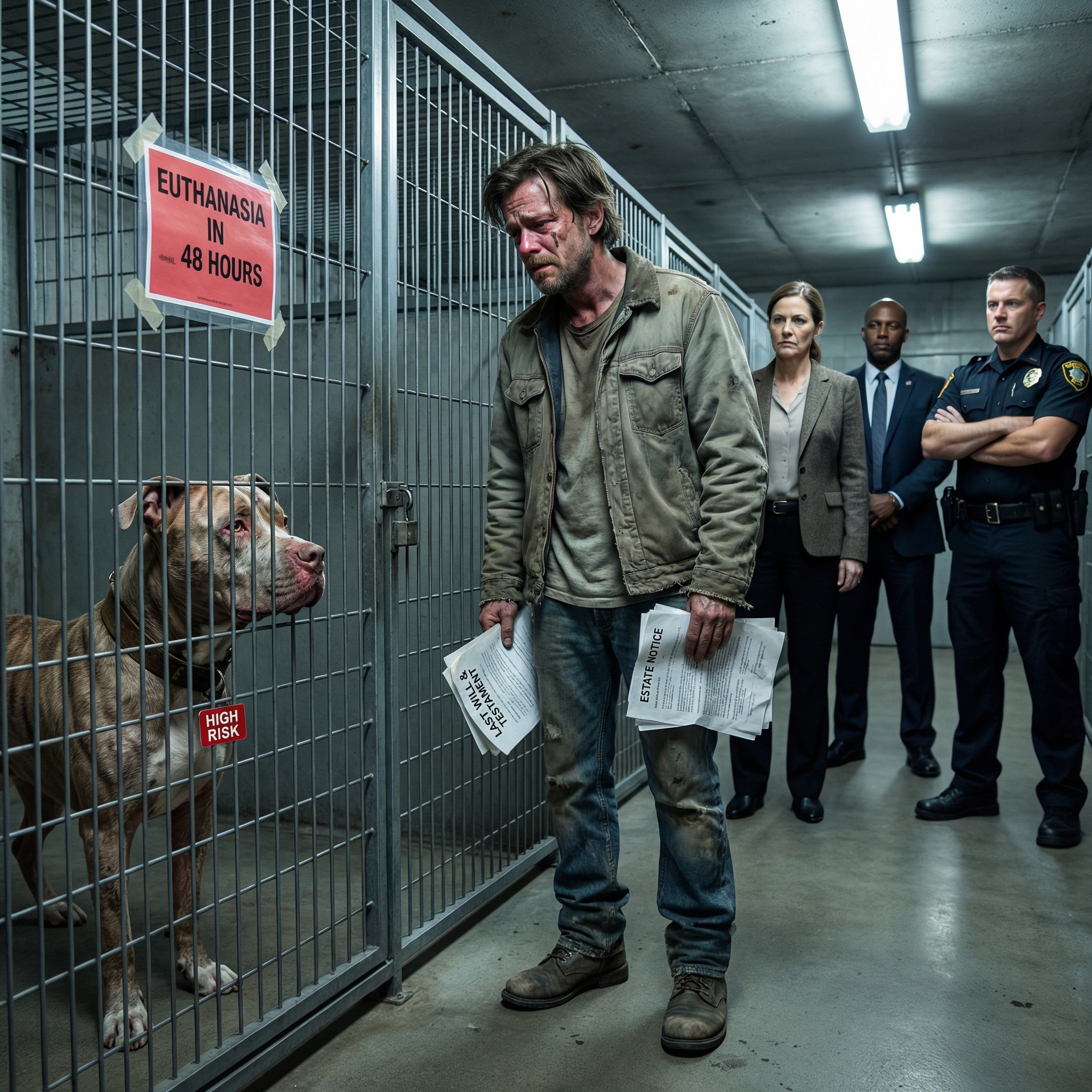 My father, a man I had kept my distance from for years, died. In his will, he left me only one thing: a giant scarred dog, already deemed “high risk