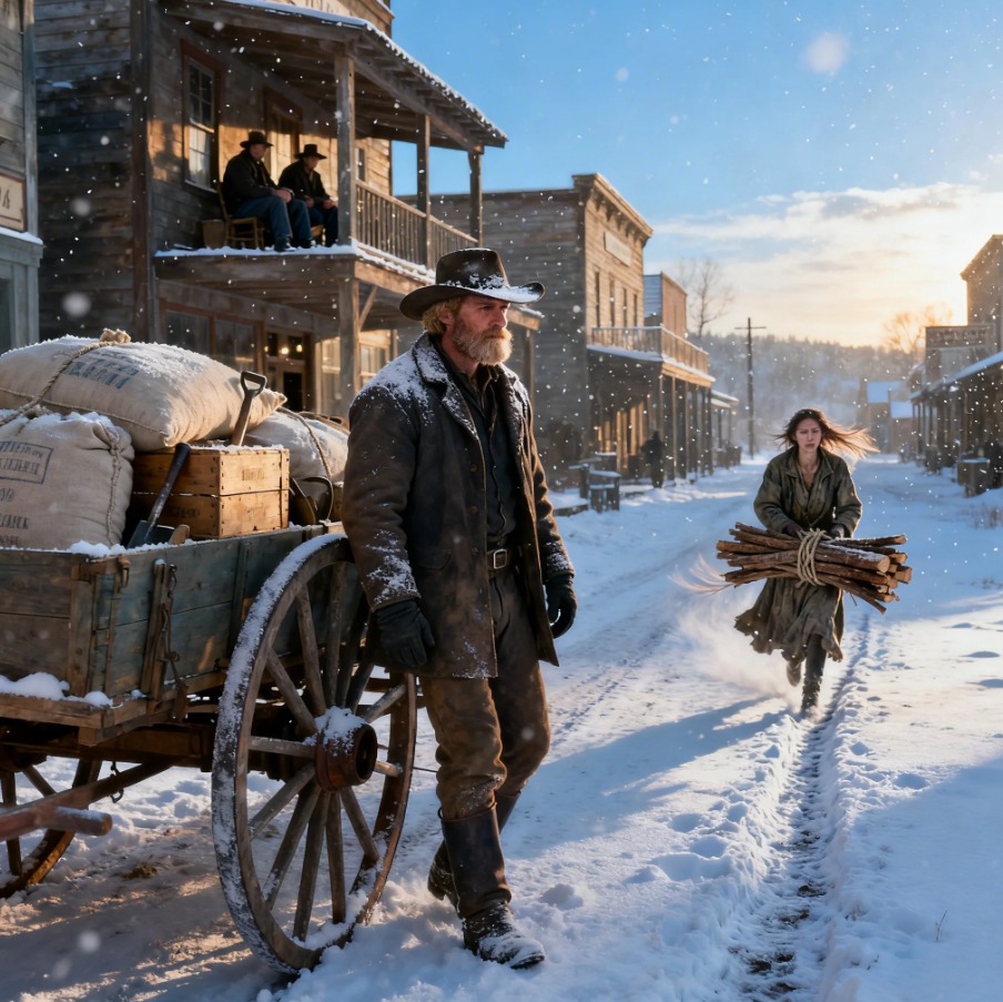 She Was Dragging Firewood Alone in the Blizzard — Rancher Loaded His Wagon and Followed Her Home !