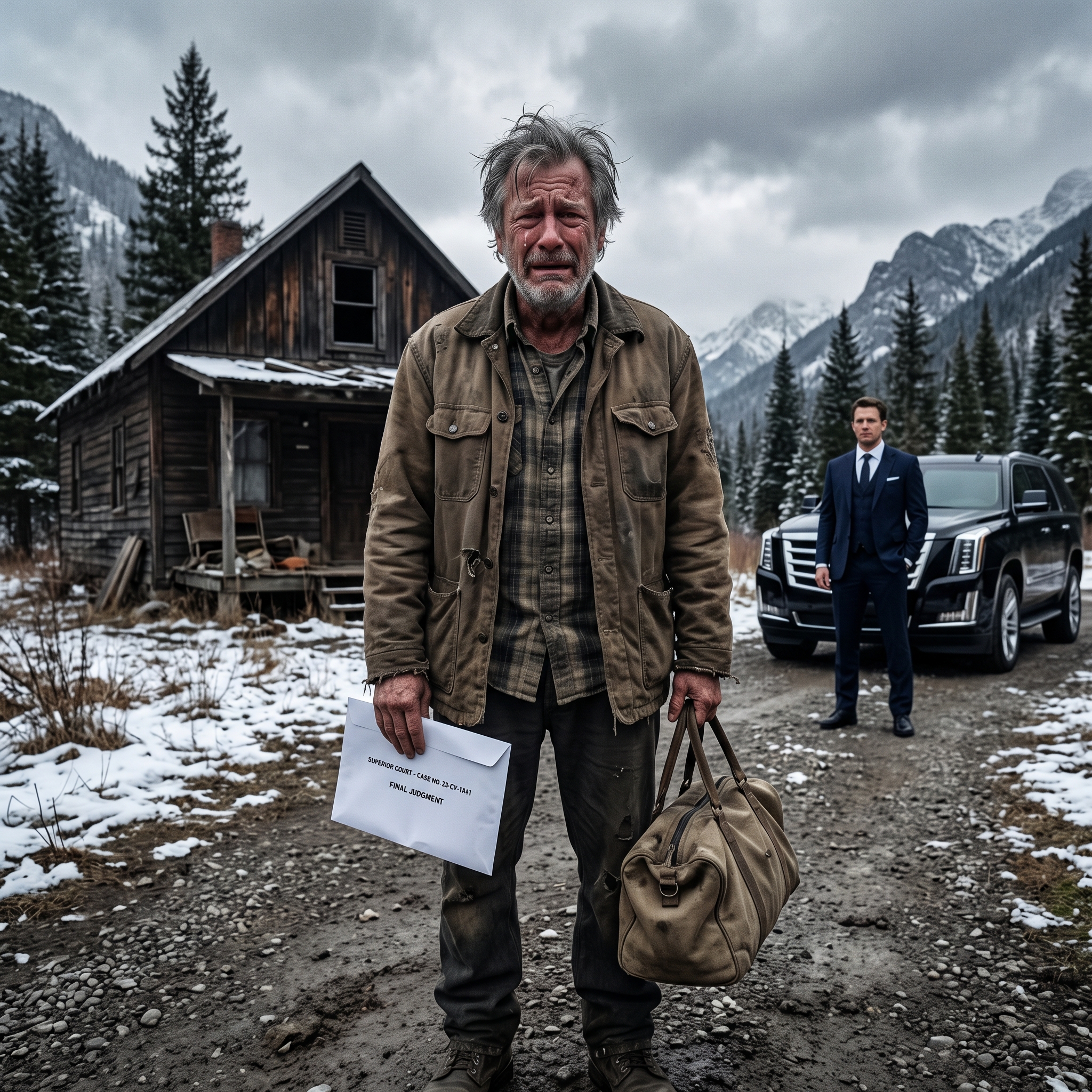 “After my wife died, my son sued me and took everything I had. I was left with only a bag and moved into her old cabin in the mountains. Two weeks later