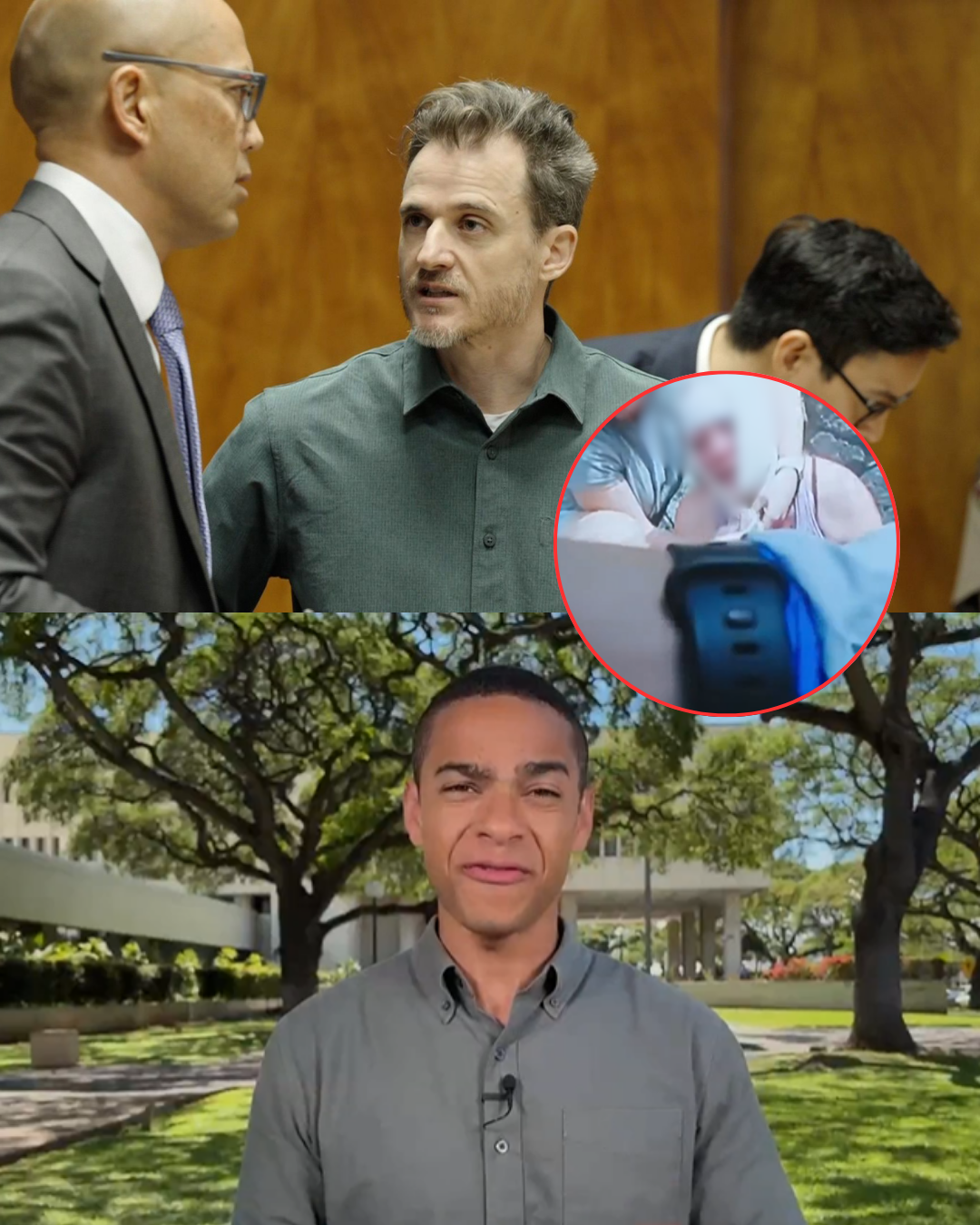 The court has now unveiled a 1:45 video call showing the Hawaii doctor in a state of panic as he reportedly admitted to his son what he had done to his wife by the cliff