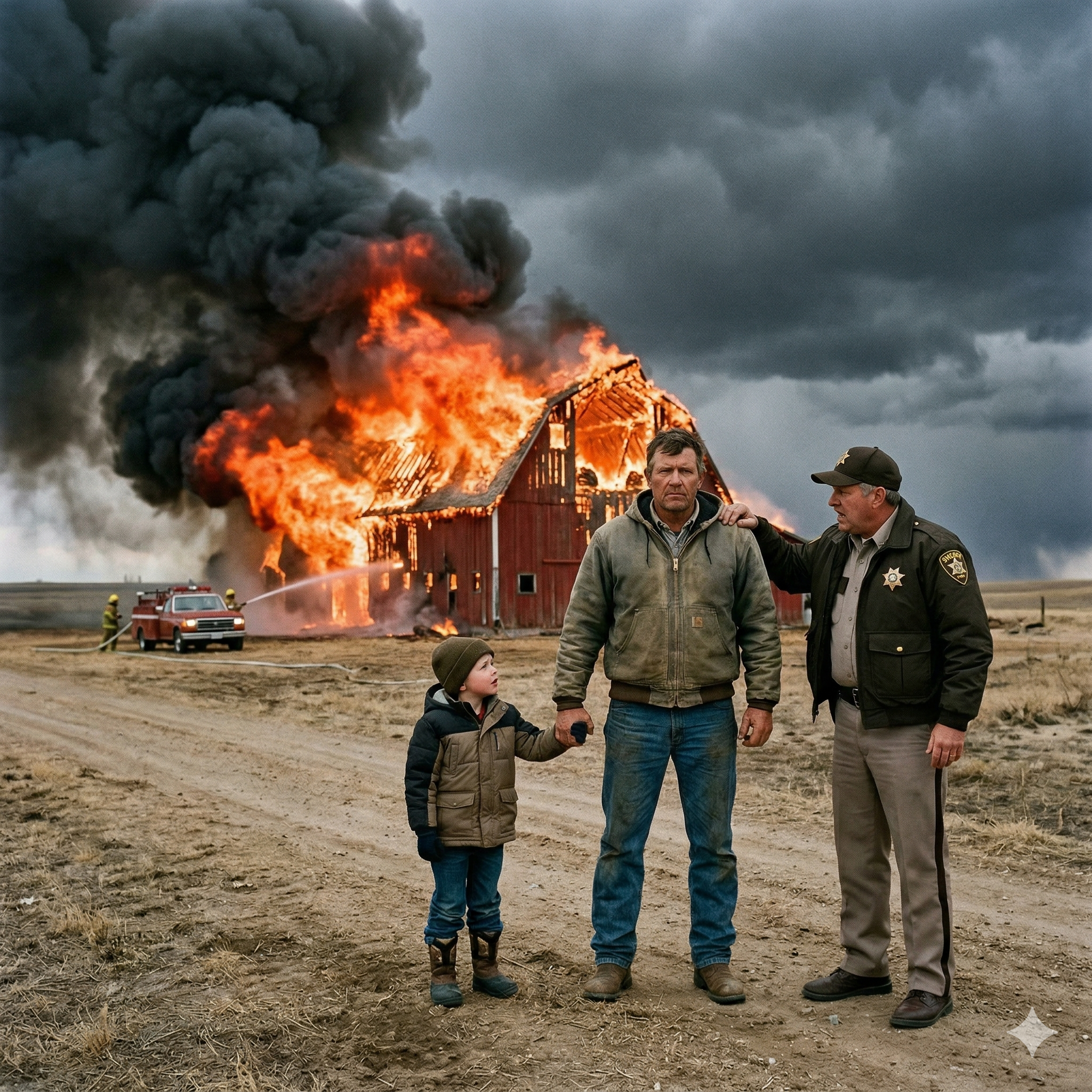 THEY CALLED HIM A “FAILING FATHER” WHEN HE SET HIS BARN ON FIRE IN 110°F HEAT. BUT WHEN THE CENTURY-STORM HIT, HE WAS THE ONLY ONE STILL STANDING.