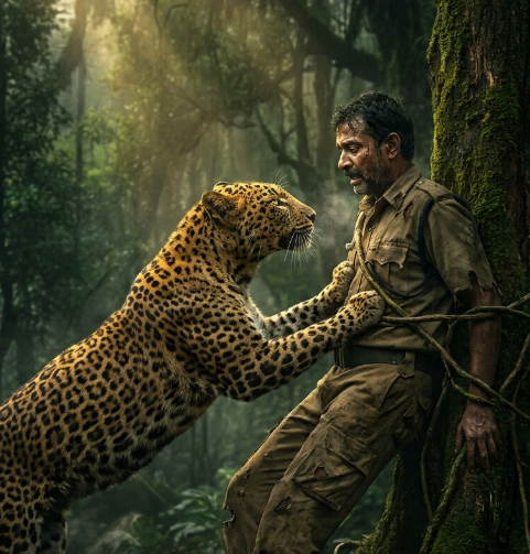 A JAGUAR FOUND A MAN TIED TO A TREE DEEP IN THE JUNGLE, ABANDONED BY ILLEGAL HUNTERS… BUT WHAT THE PREDATOR DID LEFT HIM FROZEN