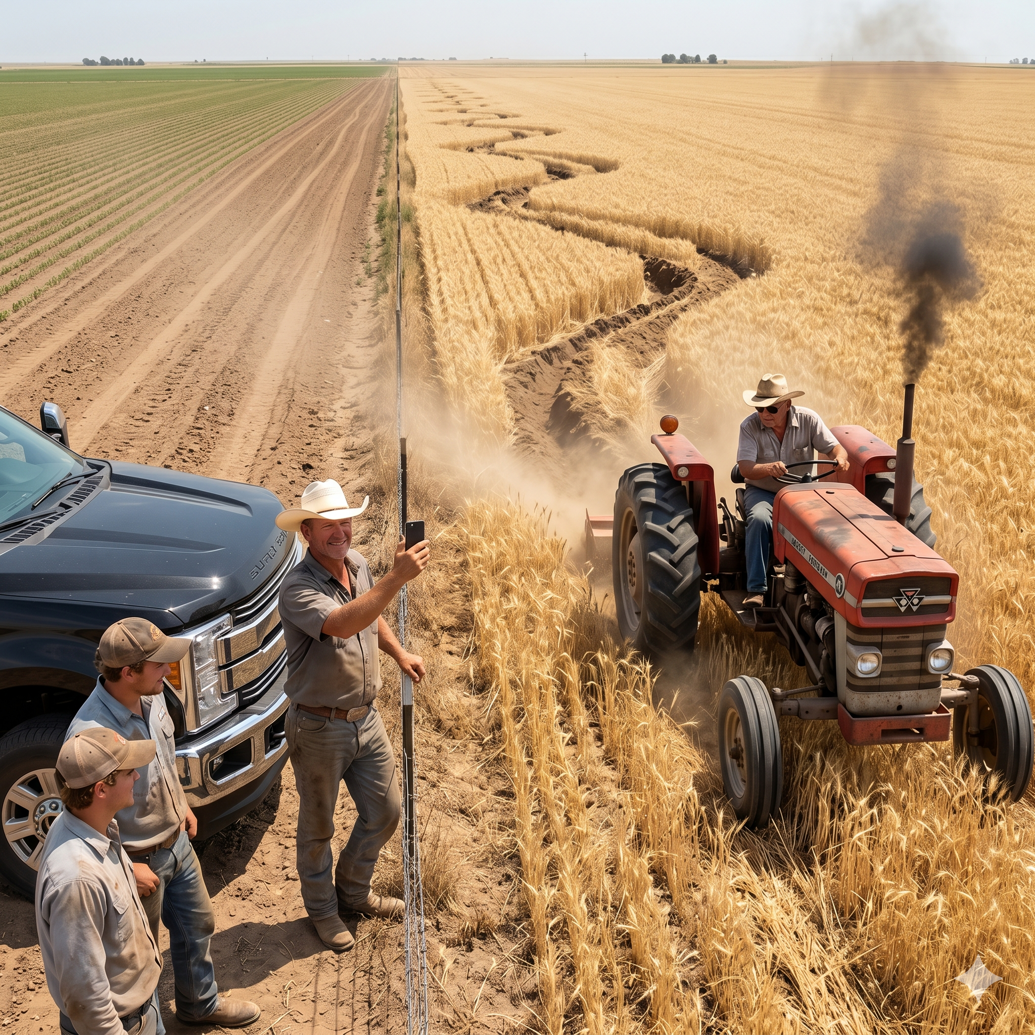They Laughed When He Dug Curved Ditches Across His Wheat Field… Until the Flood Came at Midnight