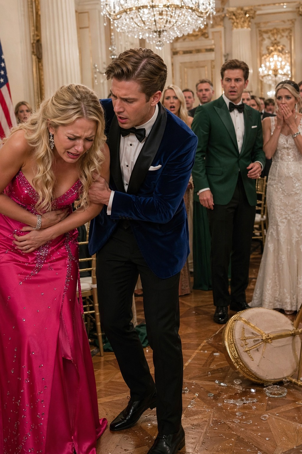 EIGHT MONTHS PREGNANT, I COLLAPSED AT MY SISTER’S WEDDING WHILE EVERYONE LAUGHED — THEN A STRANGER STOOD UP AND EXPOSED THE GROOM’S DARKEST SECRET…