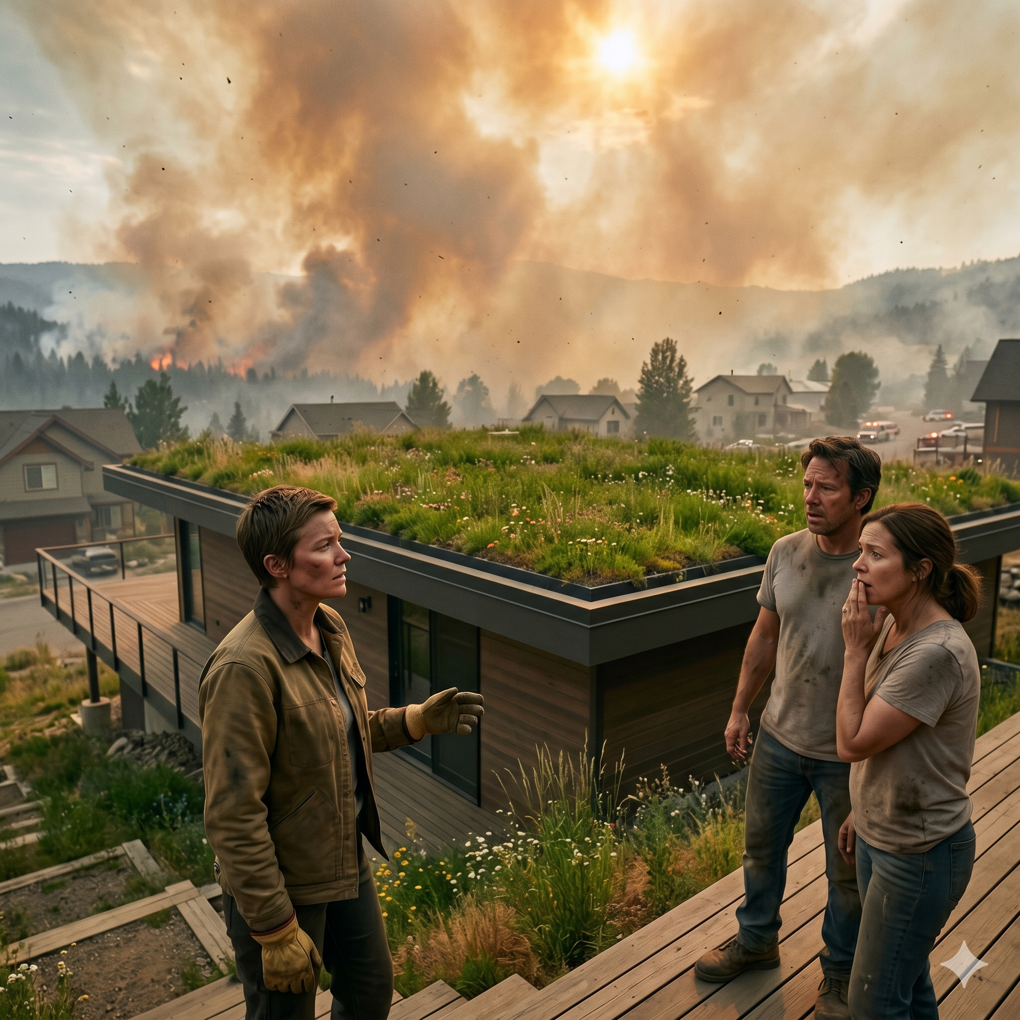 They Mocked Her for Planting Grass on the Roof… Until the Wildfire Reached Town
