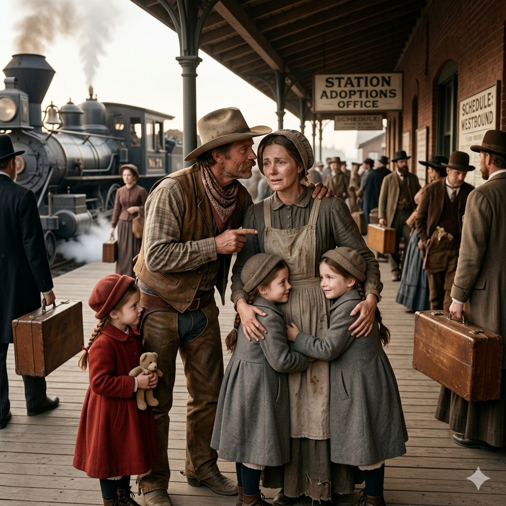 She Was Rejected at the Station… Then a Cowboy Whispered “My Twins Need a Mother Like You”