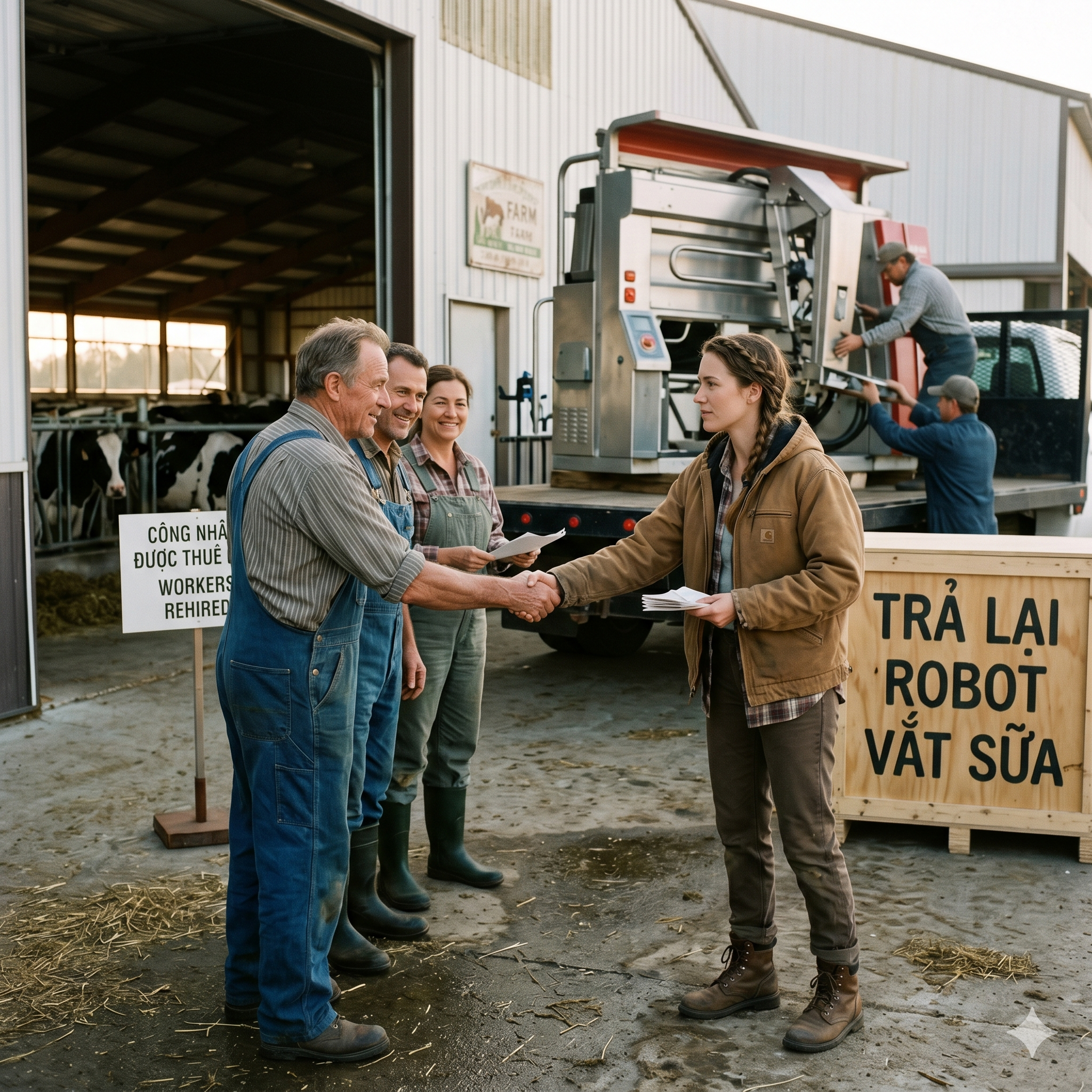 She Returned the Robot Milker and Hired Back the Workers Her Father Fired