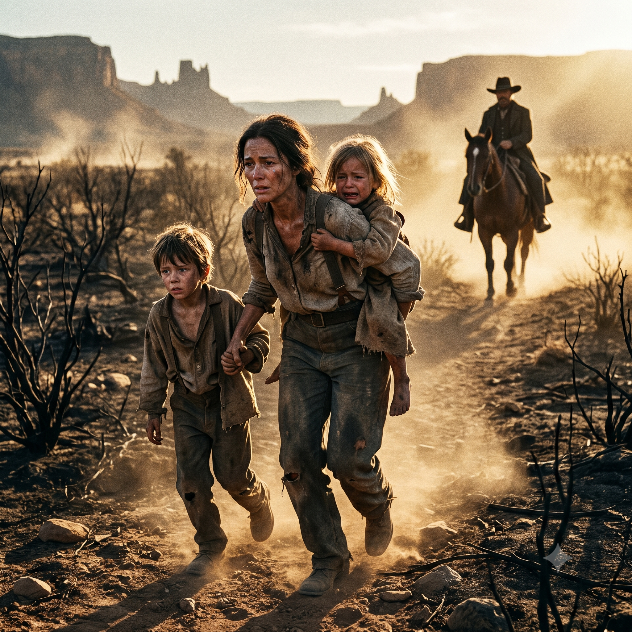 A WIDOW WAS DRAGGING HER CHILDREN THROUGH A BLIZZARD… UNTIL THE QUIET COWBOY SAW THE BABY’S BLANKET*