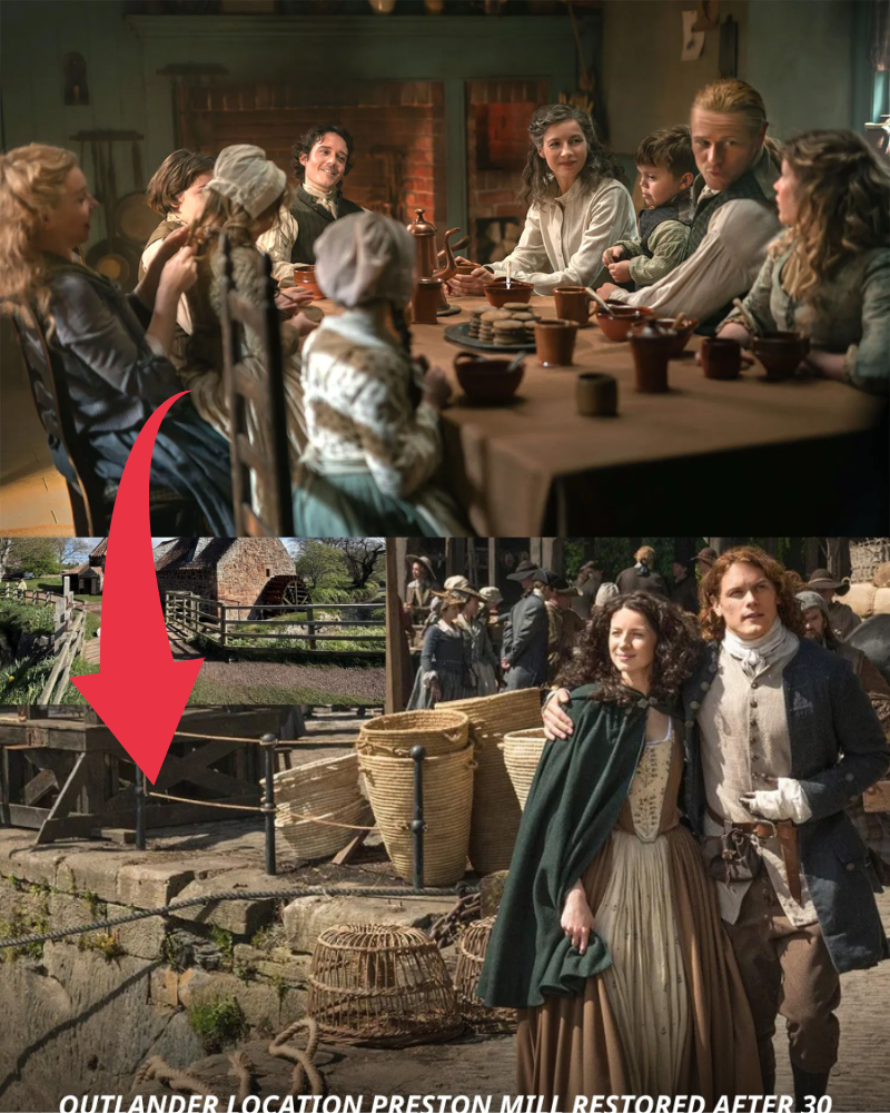 A historic mill which featured in the hit series Outlander has begun grinding grain again for the first time in three decades….