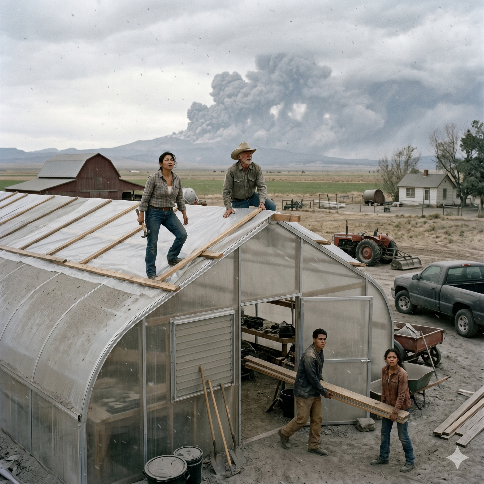 She Built a Second Roof Over Her Greenhouse… Until the Ash Began to Fall
