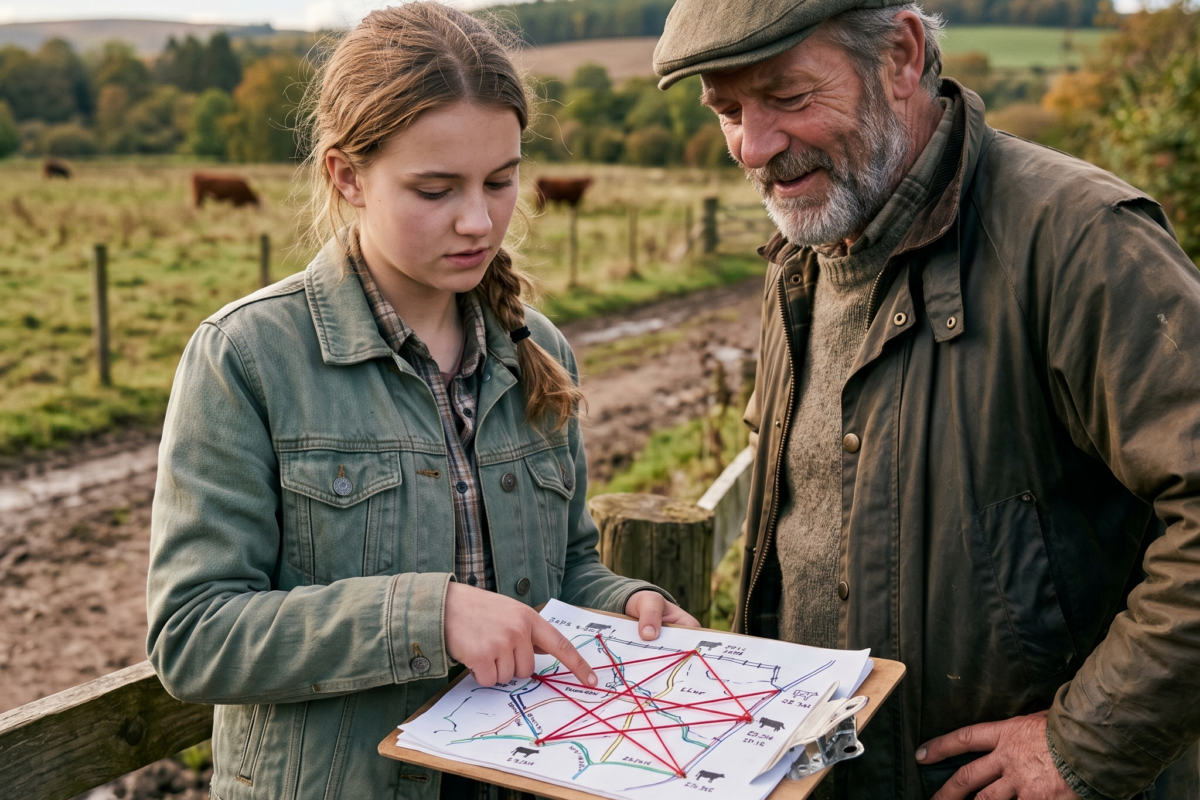 They Laughed at My 16-Year-Old Sister’s Fence Map… Until Her Red String Proved Their Cattle Had Been Crossing Our Land for Years