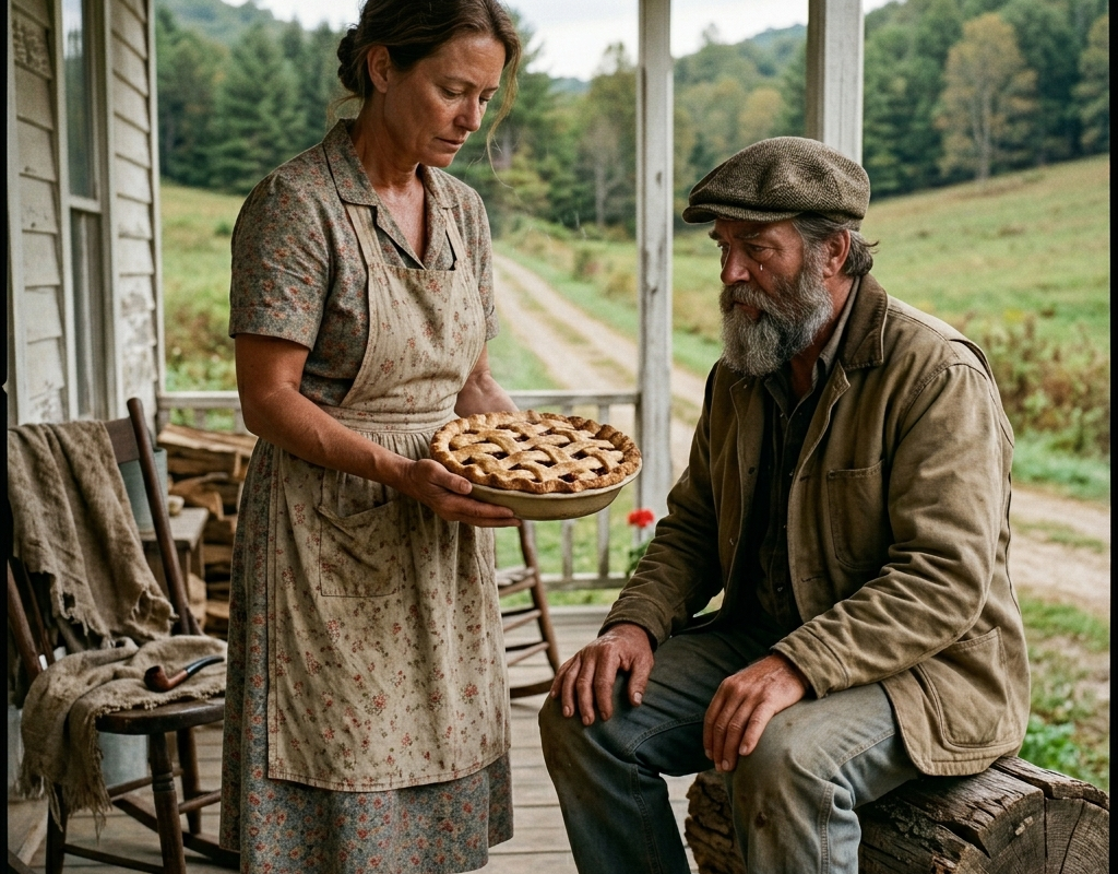 the pie she carried across the field became the promise a lonely widower thought he was too old to accept