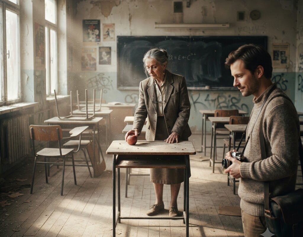 The Retired Teacher Set One Empty Desk Every Morning — Even After the School Was Abandoned