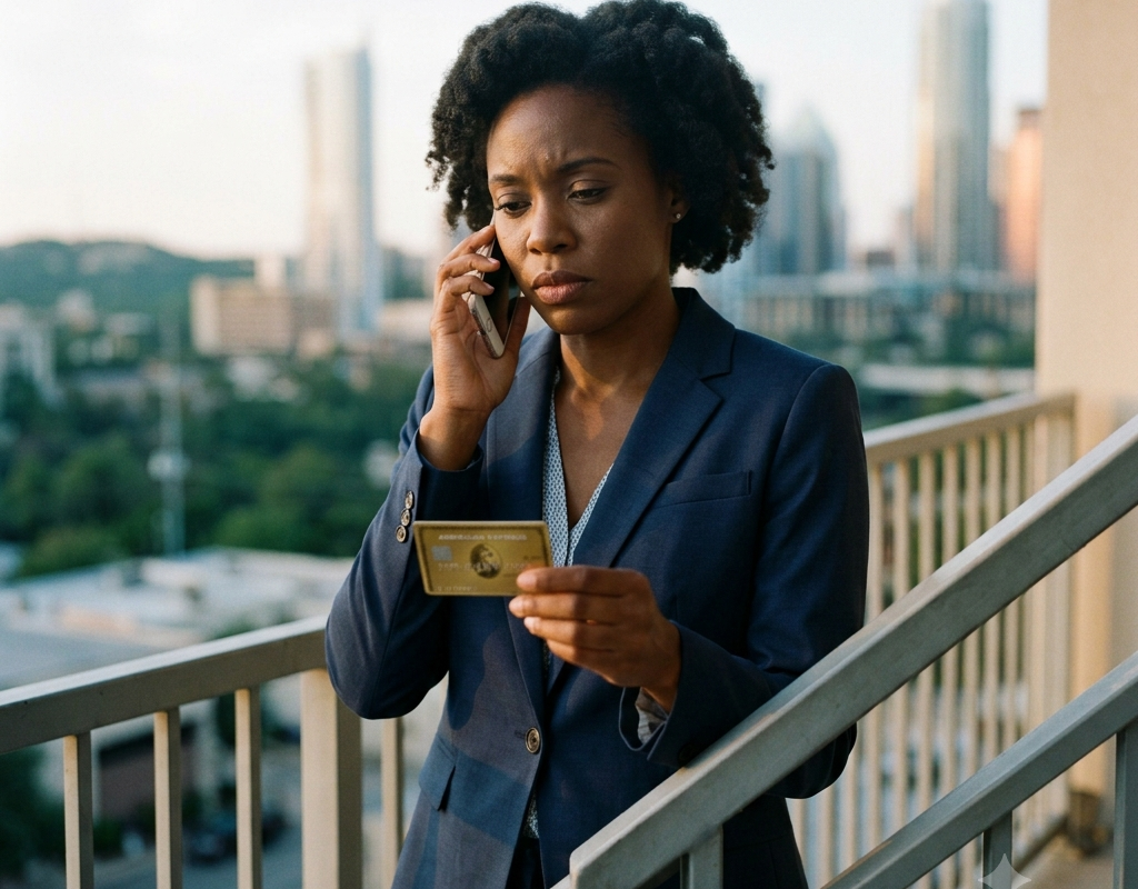 I was standing on the balcony of my office in Austin. One hand gripped the cold iron stair railing, the other held the phone to my ear. On the other end of the line—on hold—was a representative from Chase Bank’s fraud prevention department