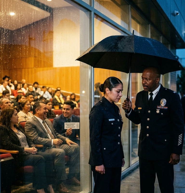 My Father Gave My Police Academy VIP Seat to My Cousin — Then the Chief Asked Why the Top Cadet Was Outside