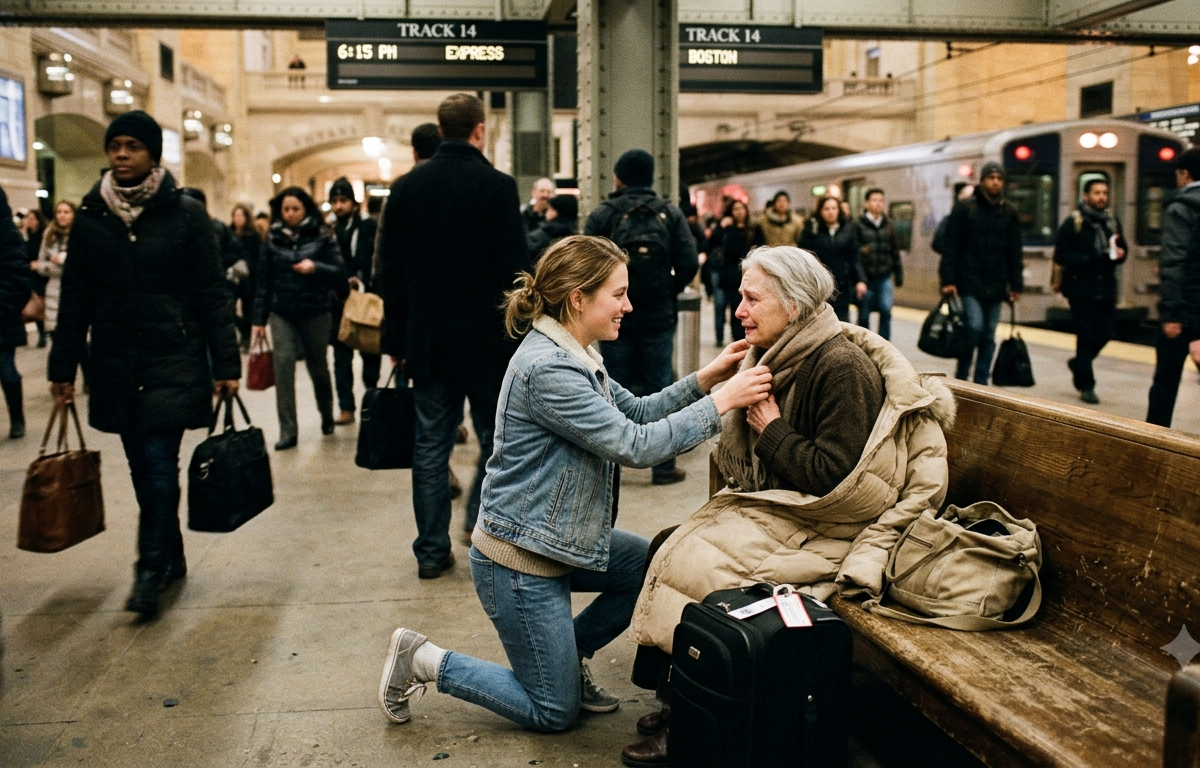 The Coat on Track 14: How a Student’s Kindness Uncovered a Billionaire’s Secret