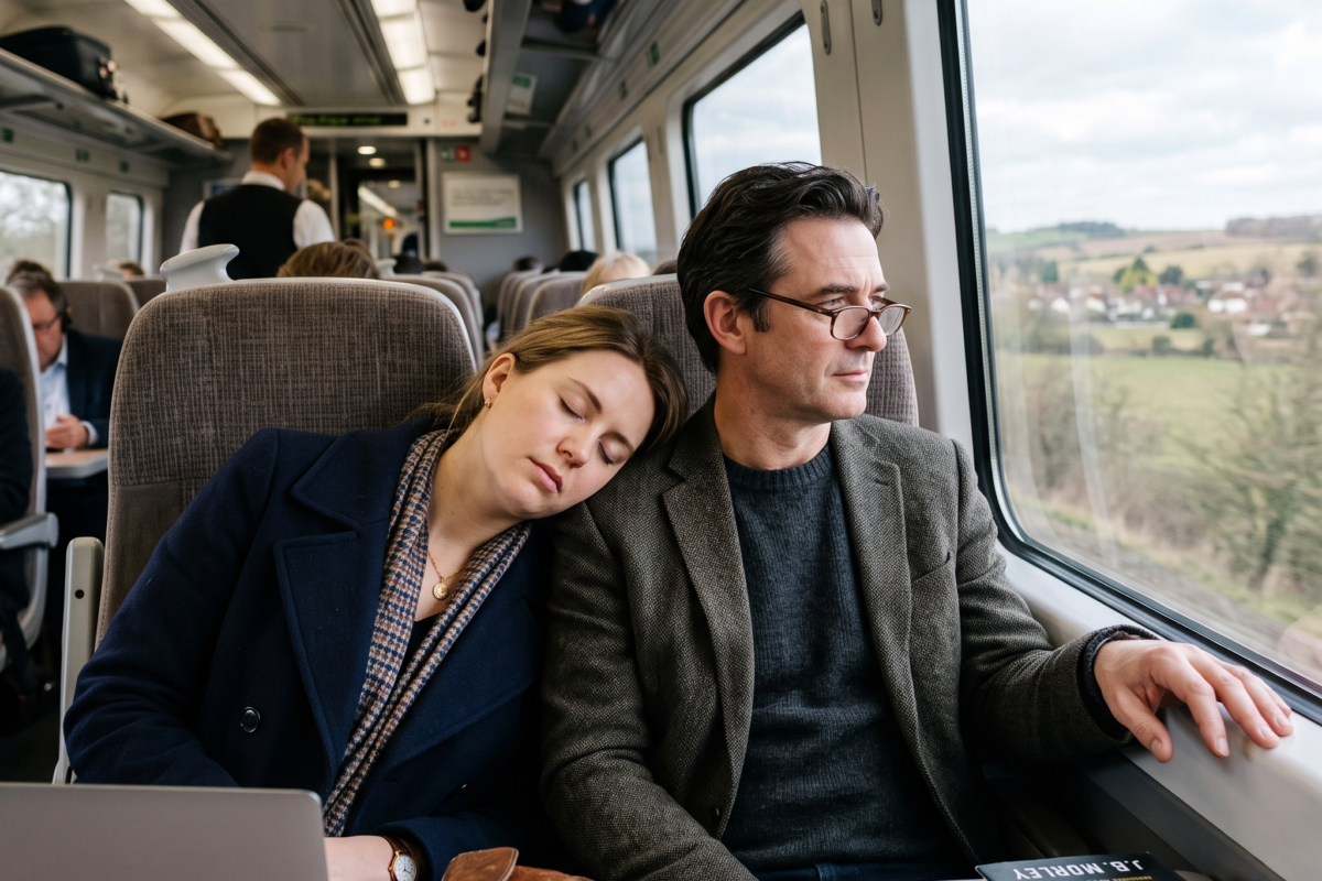 The Man Beside Me on the Train Asked Me to Sleep on His Shoulder — Then the Photo Saved My Job