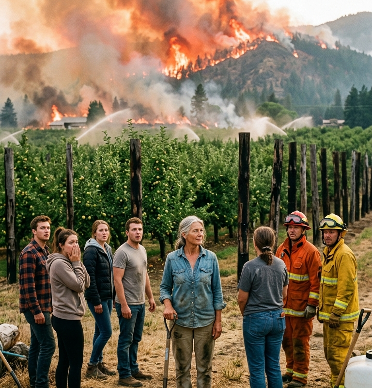 Everyone Laughed When She Planted Dead Trees Around Her Orchard — Then the Fire Came Over the Ridge