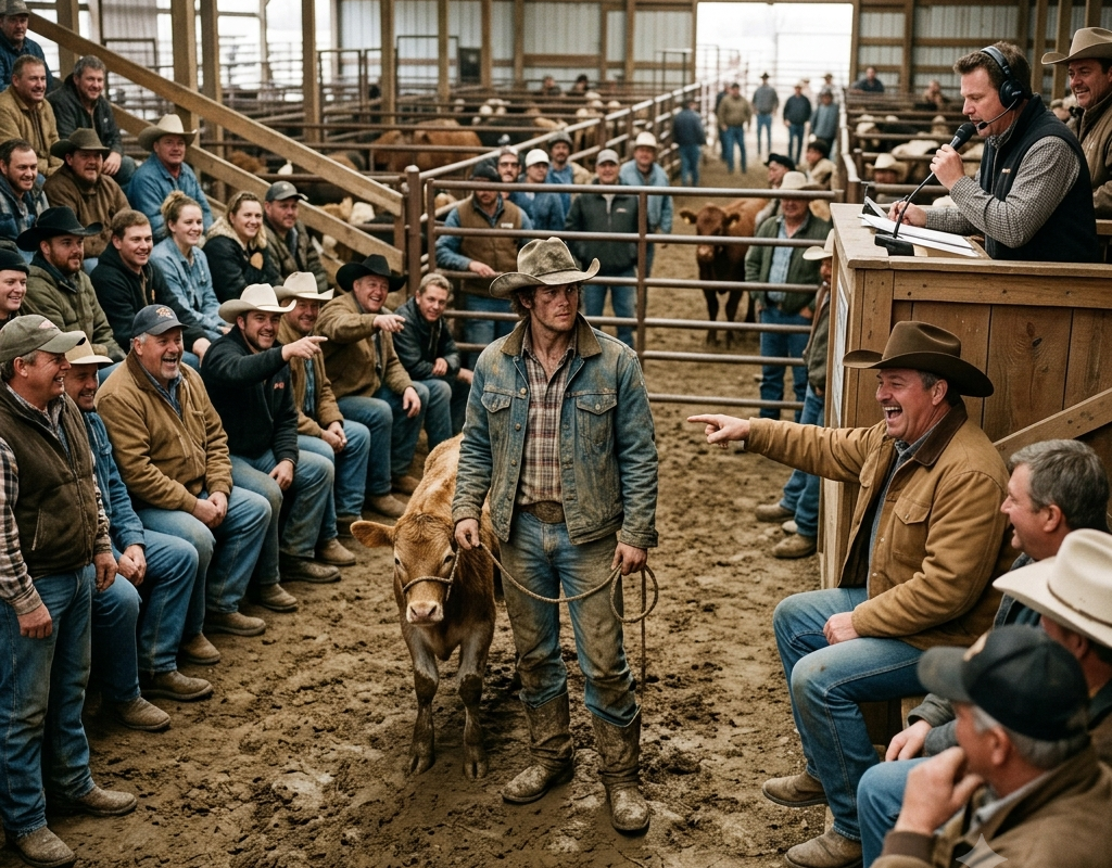 They Called the Cowboy in Muddy Boots Trash at the Cattle Auction — Then the Auctioneer Learned He Owned the Whole Sale Barn
