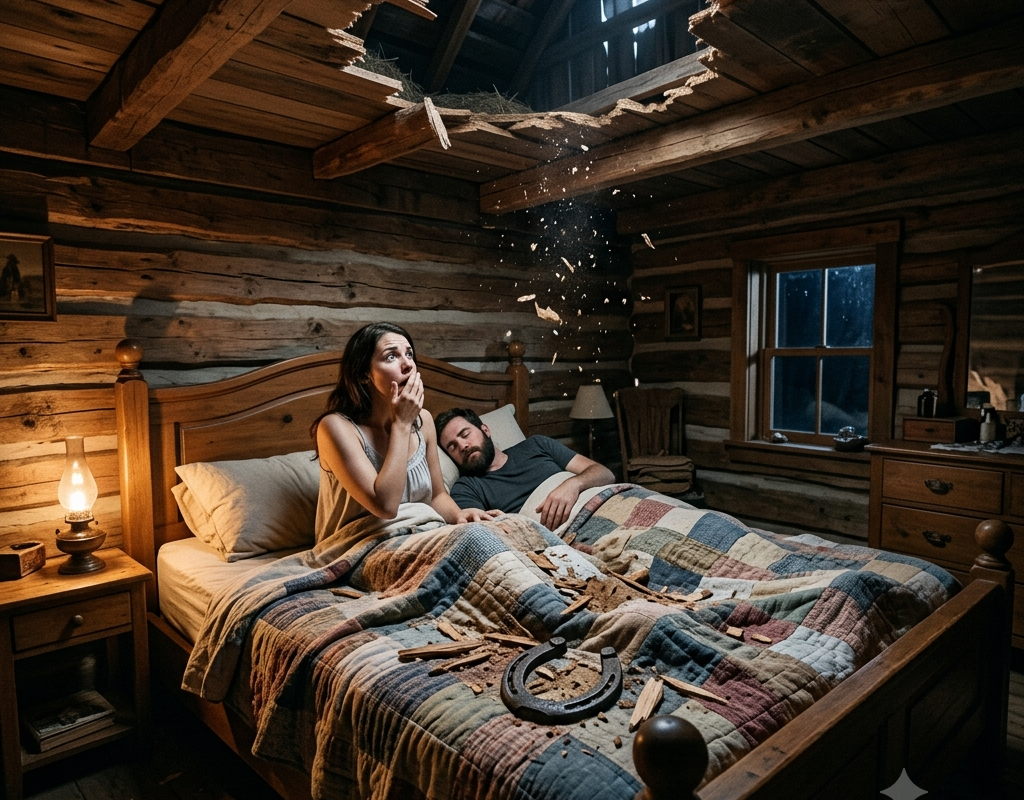 My Husband’s Cousin Slept in the Hayloft Above Our Room — Until the Night She Dropped a Horseshoe Through the Ceiling