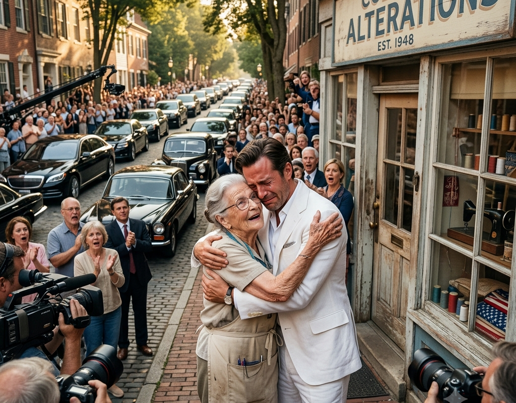 The Elderly Seamstress Repaired a Poor Bride’s Wedding Dress for Free—Twenty Years Later, Luxury Cars Lined Up Outside Her Tiny Shop