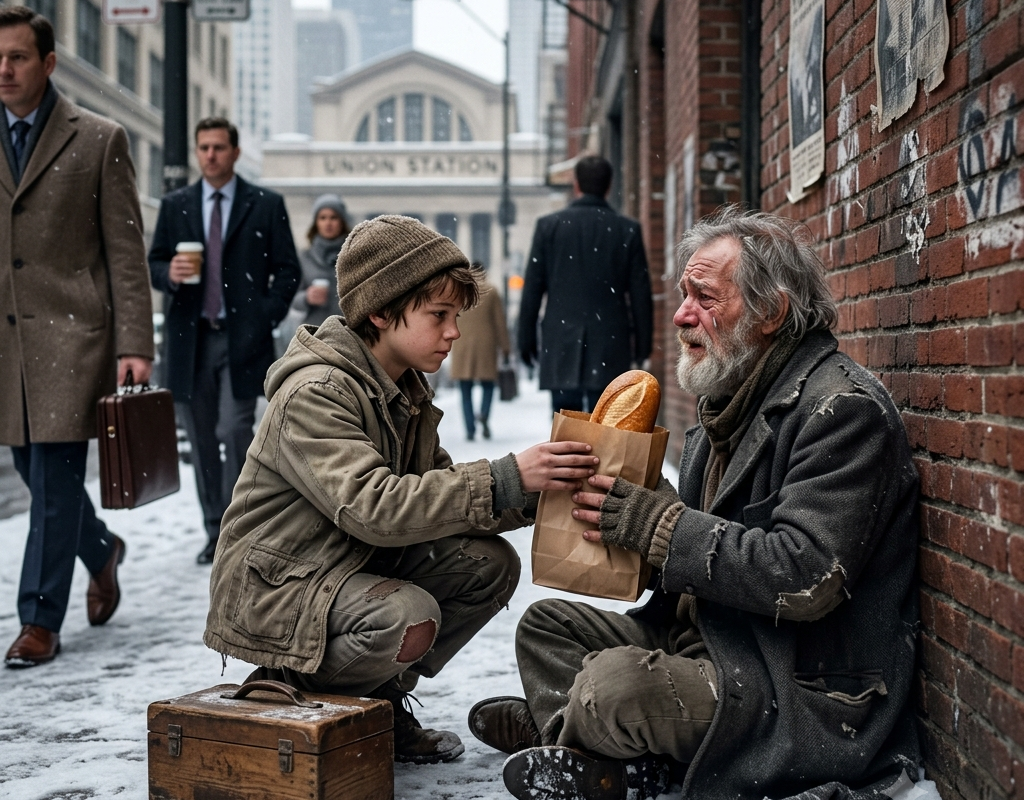 The Poor Shoeshine Boy Gave Away His Only Loaf of Bread to a Hungry Stranger—Fifteen Years Later, a Mysterious Letter Changed His Life Forever