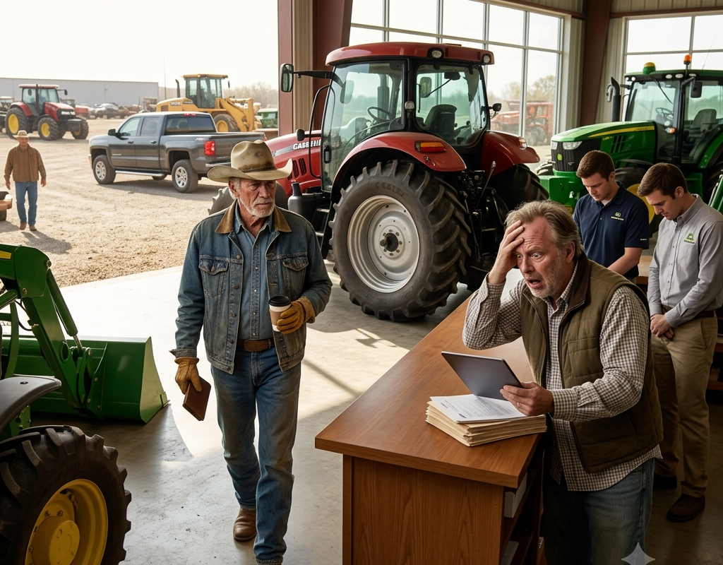 They Mocked the Old Cowboy at the Farm Equipment Dealership — Then the Owner Learned He Had Just Lost a Fleet Order