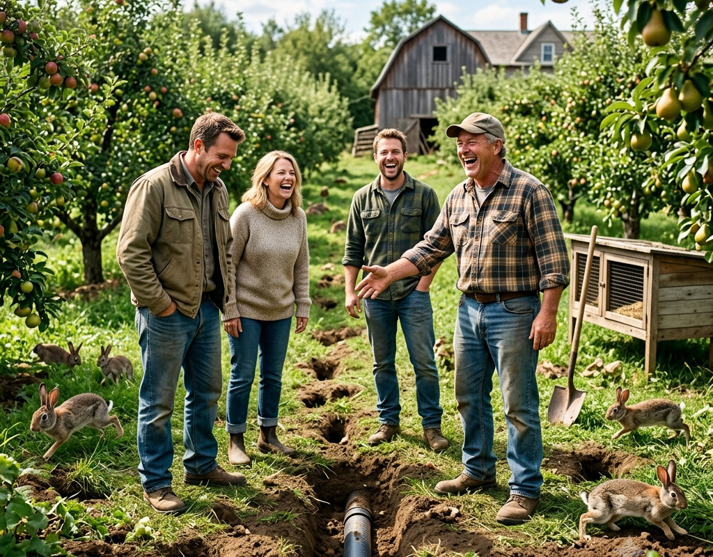 They Laughed When I Bought 64 Skinny Rabbits — Until Their Burrows Found the Orchard Drain My Brother-in-Law Buried