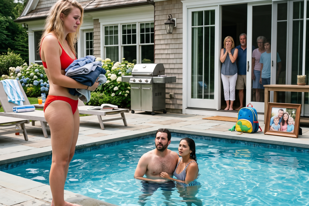 I Caught My Husband With the Neighbor in Our Pool. I Didn’t Scream—I Took Their Clothes and Hit the Panic Alarm.