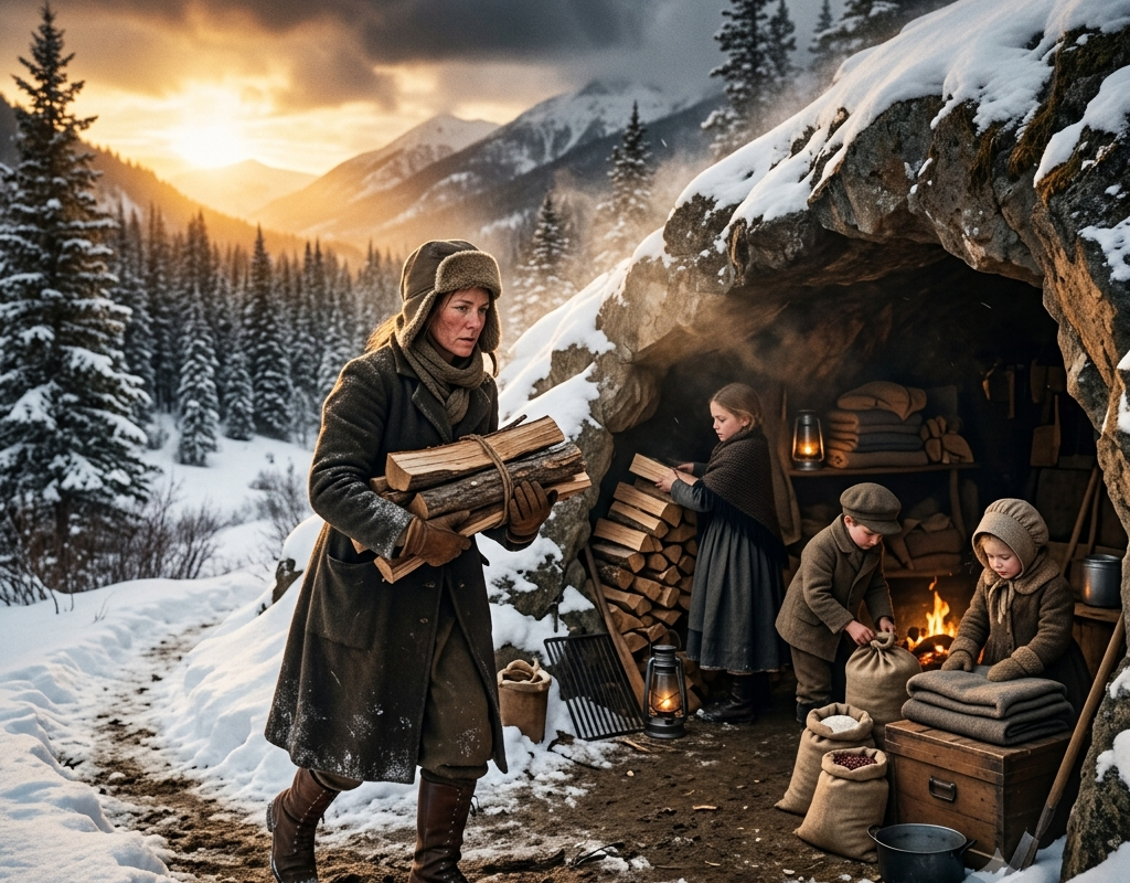 Everyone Laughed When the Widow Filled a Hidden Cave With Firewood—Then the Worst Blizzard in History Proved She Was Right