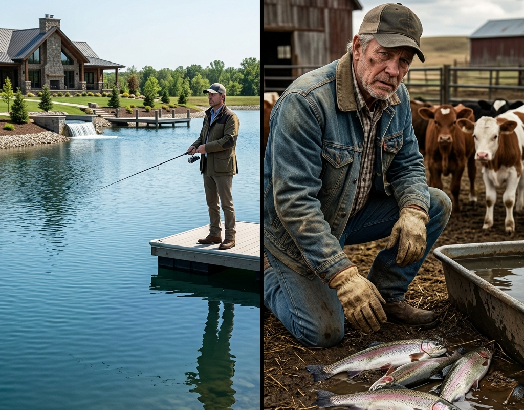 My Neighbor Built a Private Fishing Lake Above My Ranch — Then the Dead Trout Started Washing Into My Calf Pen