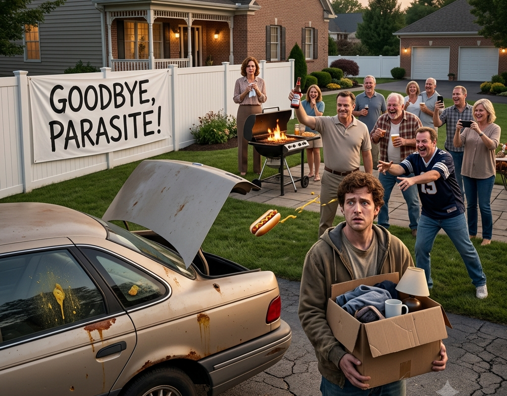 MY FAMILY THREW ME OUT WITH A ‘GOODBYE, PARASITE’ BANNER—MONTHS LATER, THEY WERE BEGGING THE ‘LOSER’ THEY MOCKED FOR HELP.”