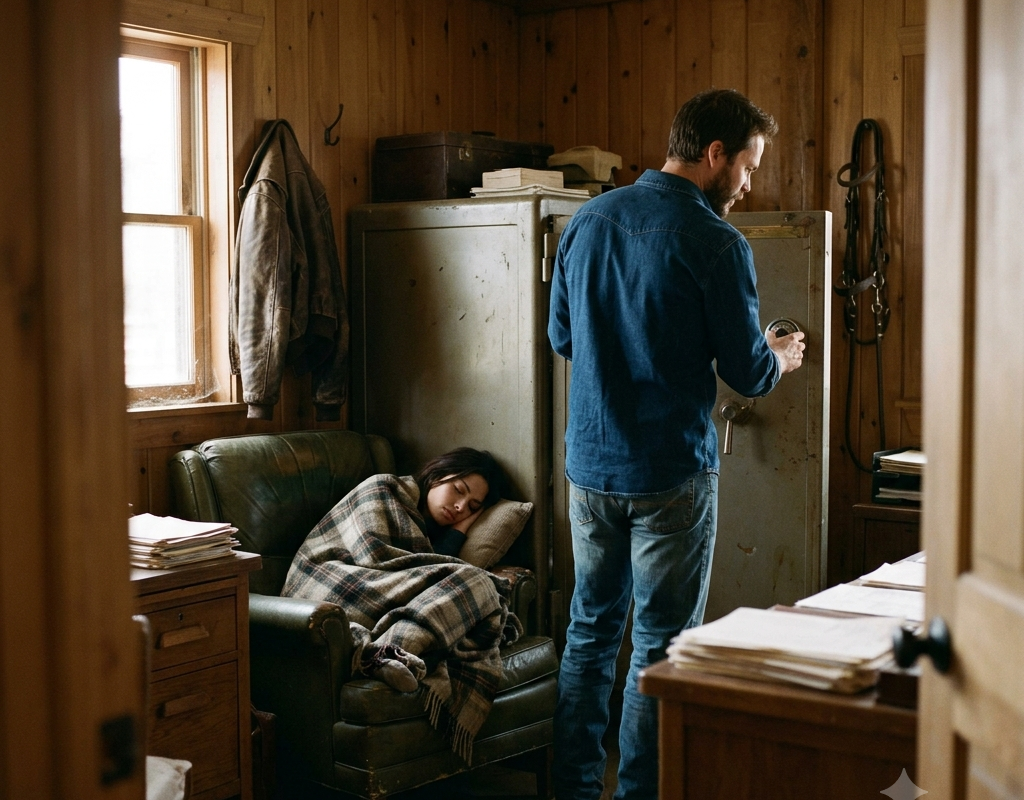 My New Sister-in-Law Insisted on Sleeping Beside the Ranch Safe — Until I Heard My Husband Enter the Code