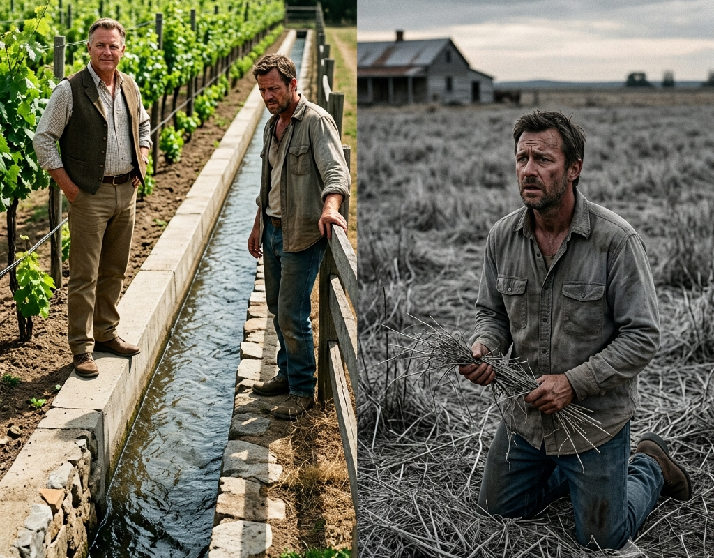 My New Neighbor Built a Luxury Vineyard With My Irrigation Ditch — Then My Hayfield Turned Gray Overnight