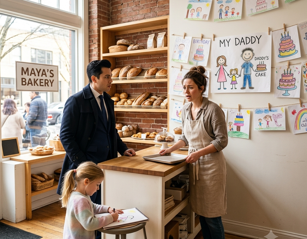 The Man Who Left Me Pregnant Bought My Bakery — Then Saw His Daughter’s Drawing on the Wall