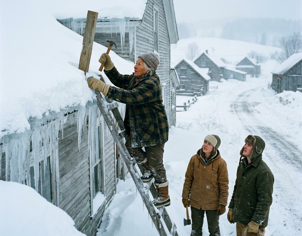 The old woman had been driving wooden stakes into the roof for almost a month, much to the amusement of the entire village. And then, finally, when winter arrived…