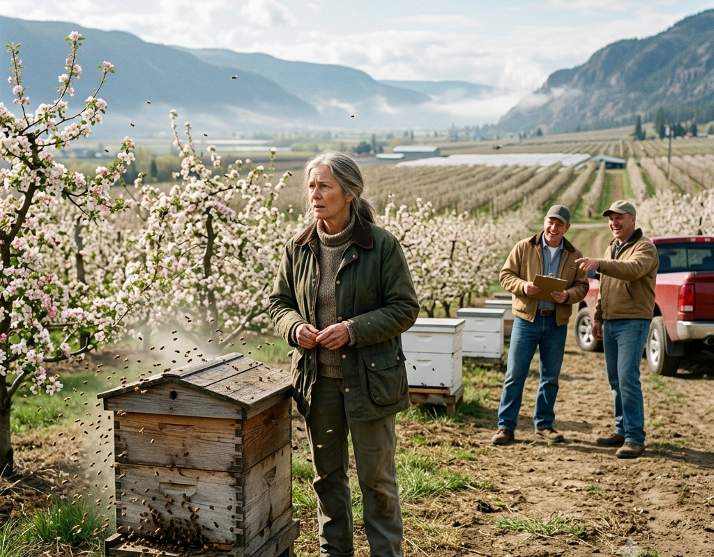 The Rich Farmers Laughed at Her Dying Beehive — Then the Bees Saved the Apple Orchard