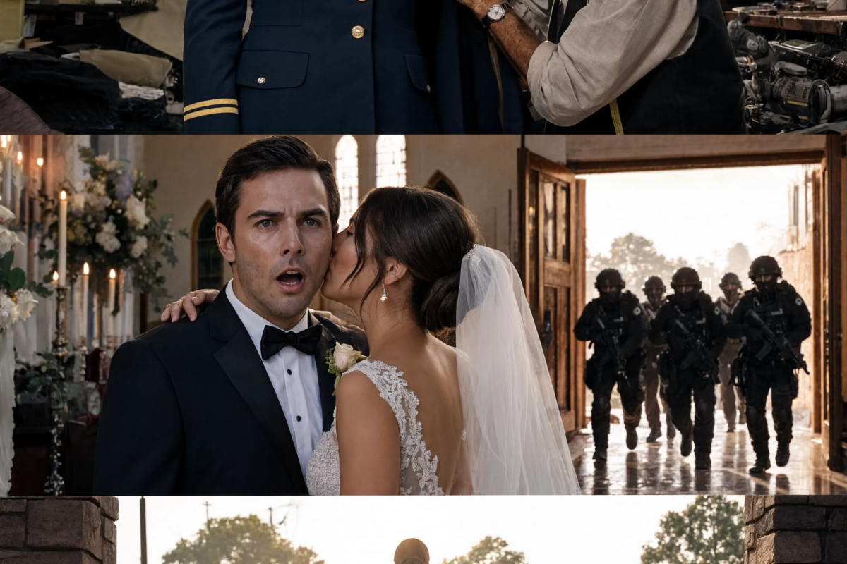 At my final military uniform fitting before the wedding, a retired Army sergeant hid me in a fitting room with one warning: “Don’t come out, no matter what.” Then my fiancé arrived—and the first words out of his mouth changed my life forever.