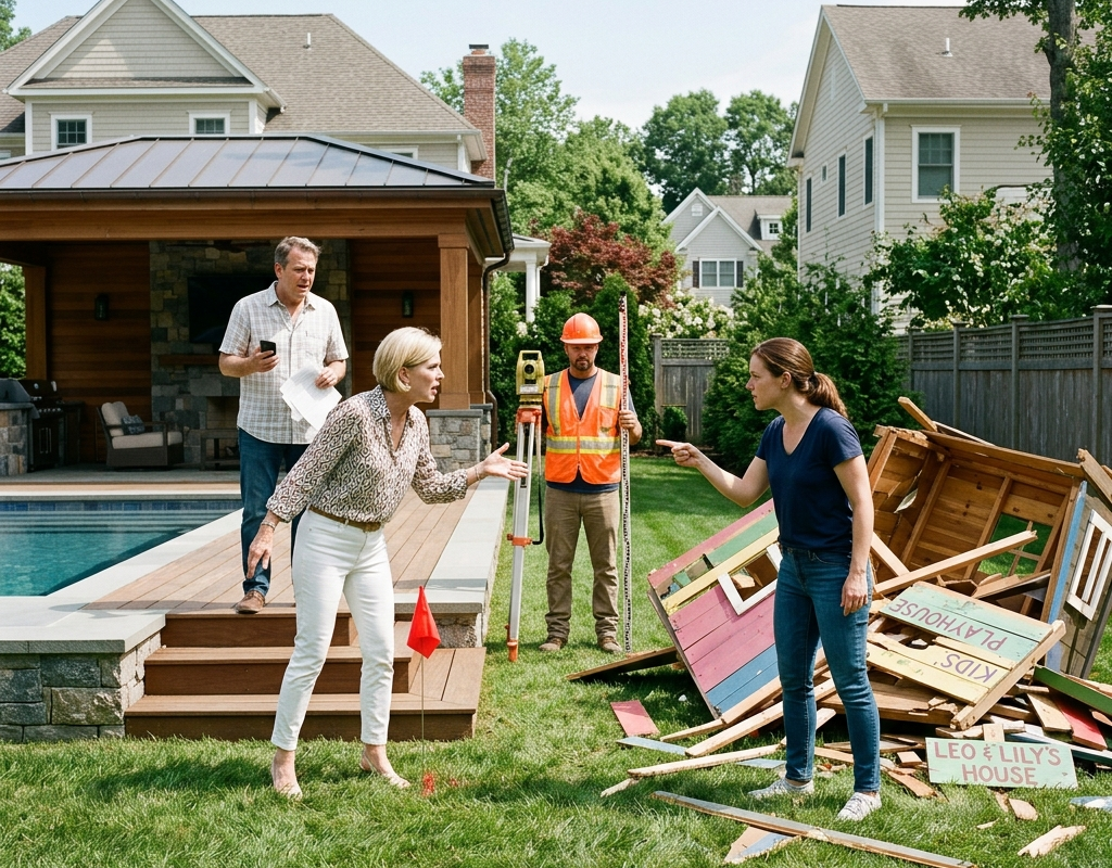 MY NEIGHBOR SMASHED THE BACKYARD PLAYHOUSE MY HUSBAND BUILT