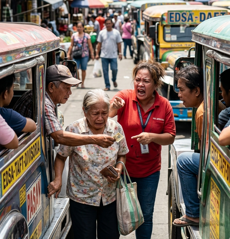 The Jeepney Dispatcher Humiliated an Old Woman Over Five Pesos — The Next Day, She Returned as the Owner of the New Transport Terminal