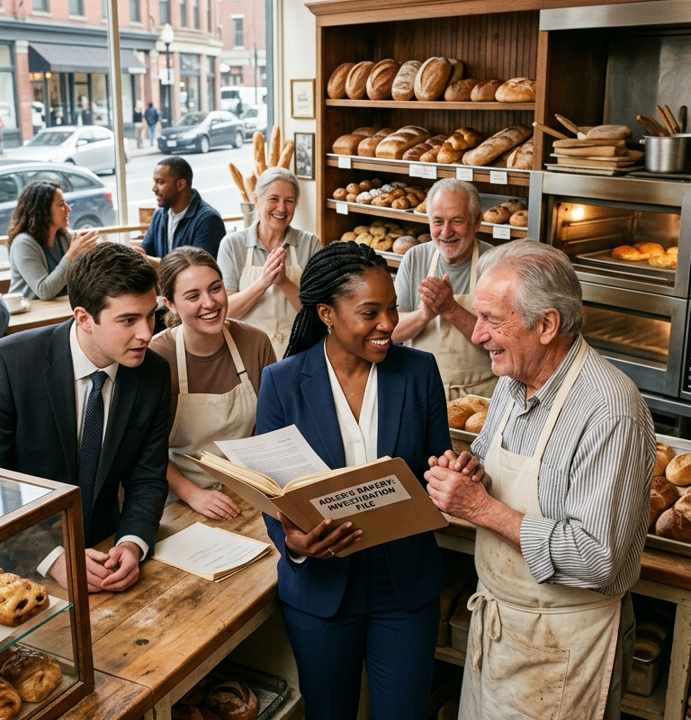 Everyone Called the Girl a Shoplifter—But the Bakery Owner Gave Her Work. Nineteen Years Later, She Returned With the File That Saved His Bakery
