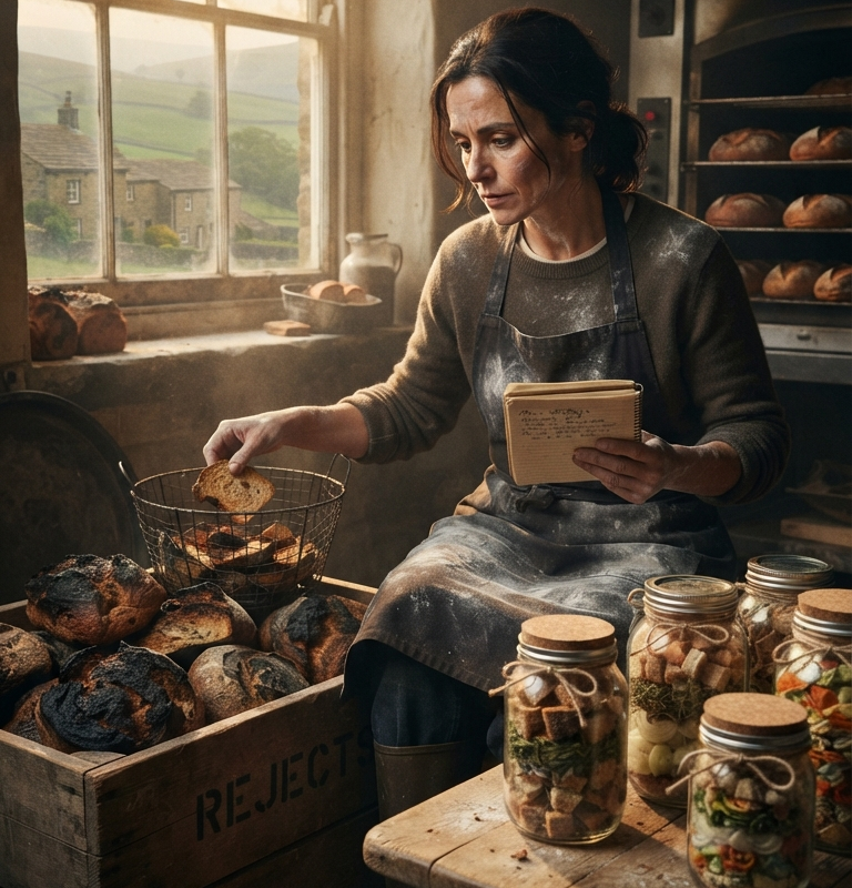 # The Bakery Threw Away Burnt Bread Every Dawn — She Turned It Into Soup Mix That Fed Half the County
