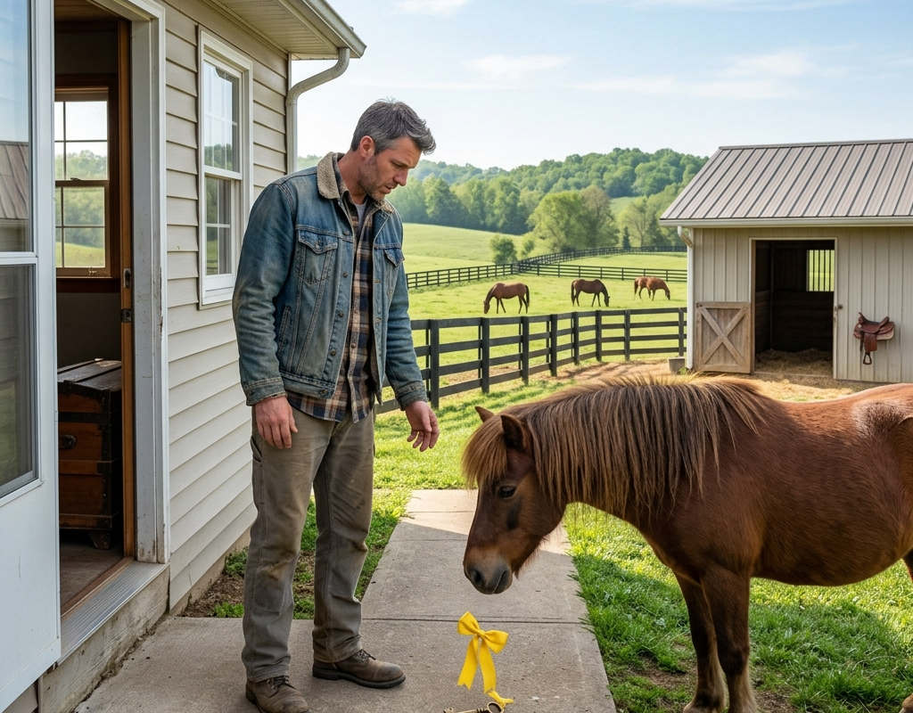 My Daughter’s Pony Waited at Her Empty Stall for a Year — Then One Morning It Dropped Her Hair Ribbon at My Feet